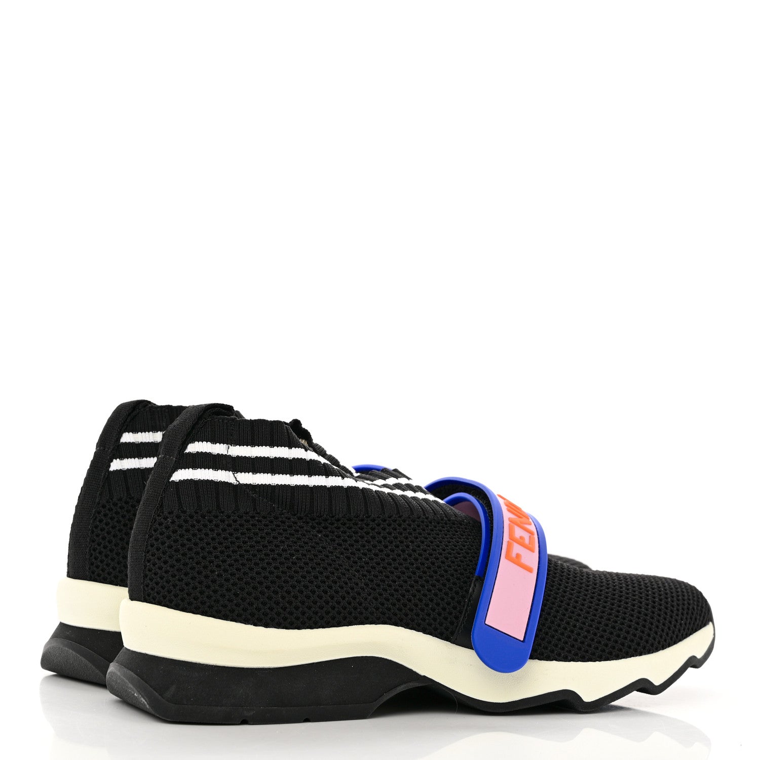 Fendi Stretch Yarn Stiff Band Rockoko Sneakers 37 Black 4 of 9