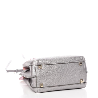 MCM Metallic Grained Calfskin Mini Milla Tote Spike Silver 9 of 15