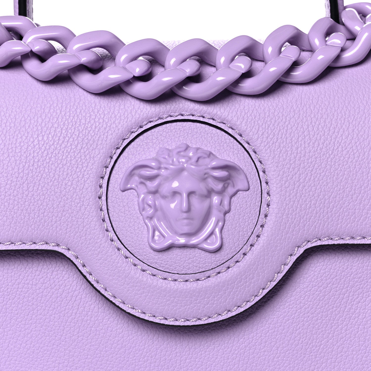 Versace Calfskin Medium La Medusa Top Handle Handbag Lilac 8 of 15