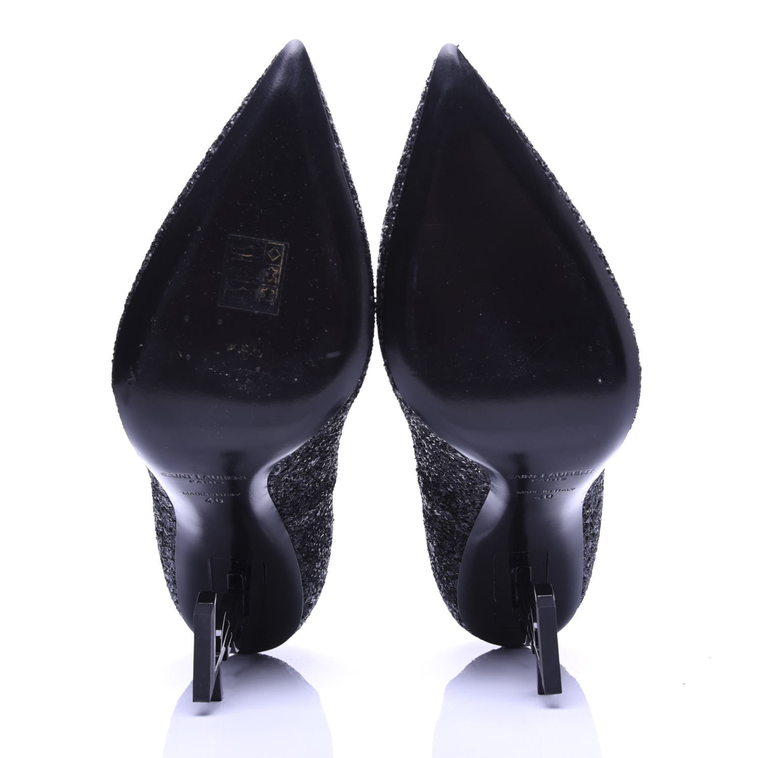Saint Laurent Glitter Opyum 100 Pumps 40 Black 5 of 9