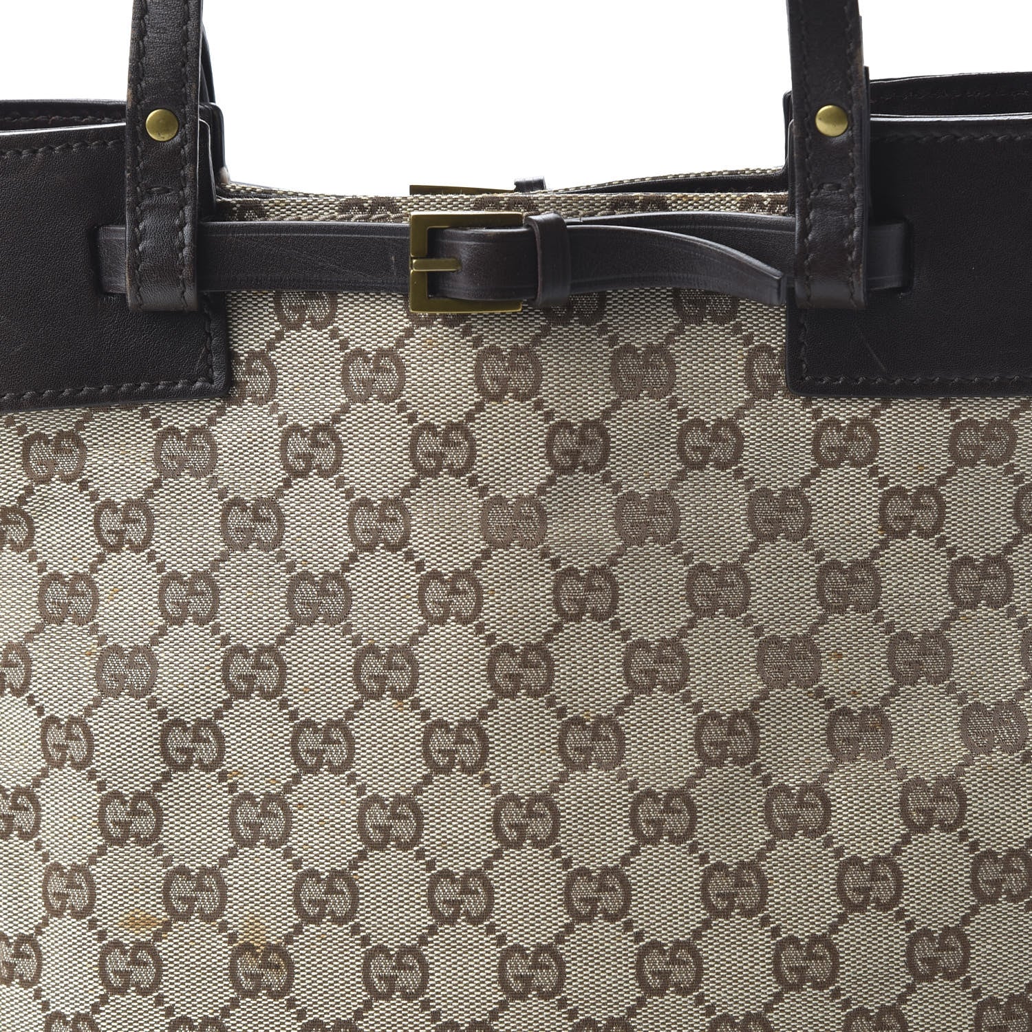 Gucci Monogram Small Bucket Tote Dark Brown 10 of 12
