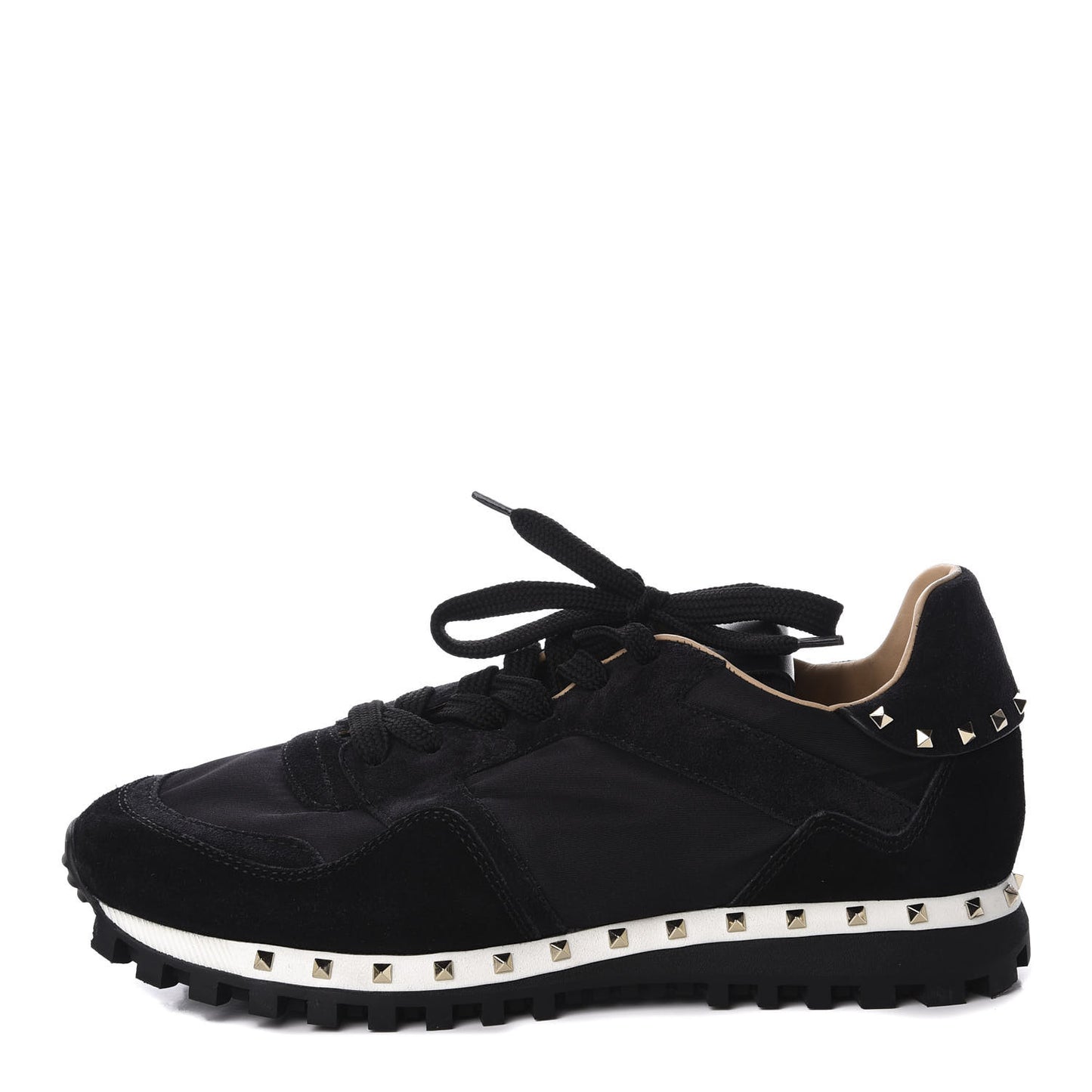 Suede Nylon Camouflage Womens Soul Rockstud Sneakers 38 Black