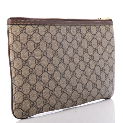 Gucci GG Supreme Monogram Large Ophidia Pouch Clutch Brown 3 of 8