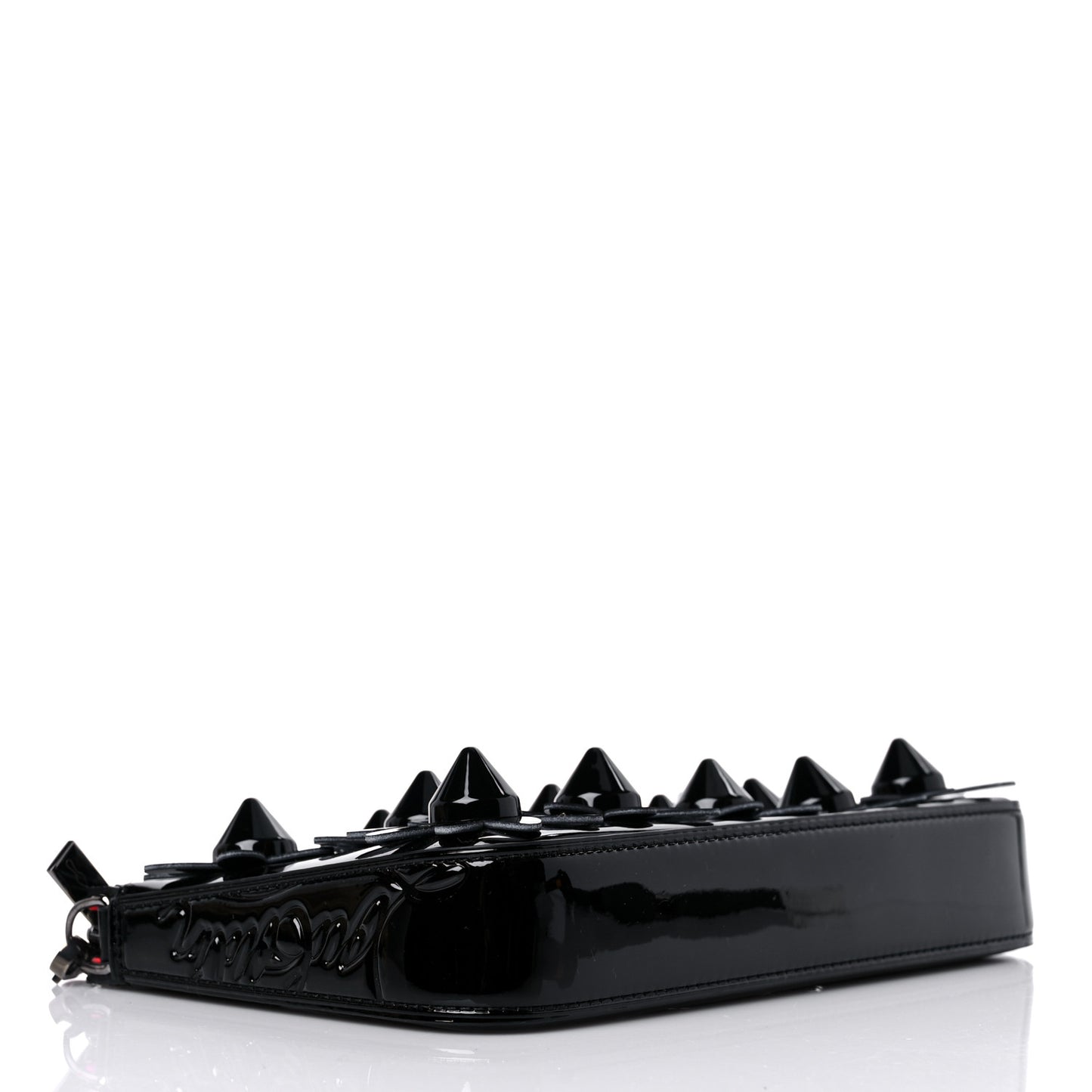 Patent Loubila Daisy Spike Patent Pouch Clutch Bag Black
