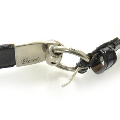 Gucci Mens Leather Crest Charm Horsebit Buckle Belt 90 36 Black 10 of 10