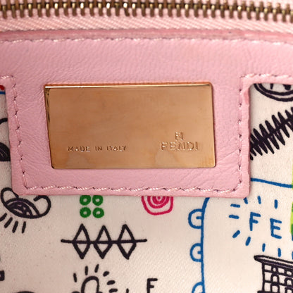 Fendi Nappa Logo Embossed Baguette Pink 6 of 14