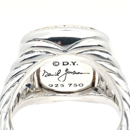 David Yurman Sterling Silver 18K Yellow Gold Diamond Champagne Citrine 11mm Albion Ring 51 5.75 4 of 5