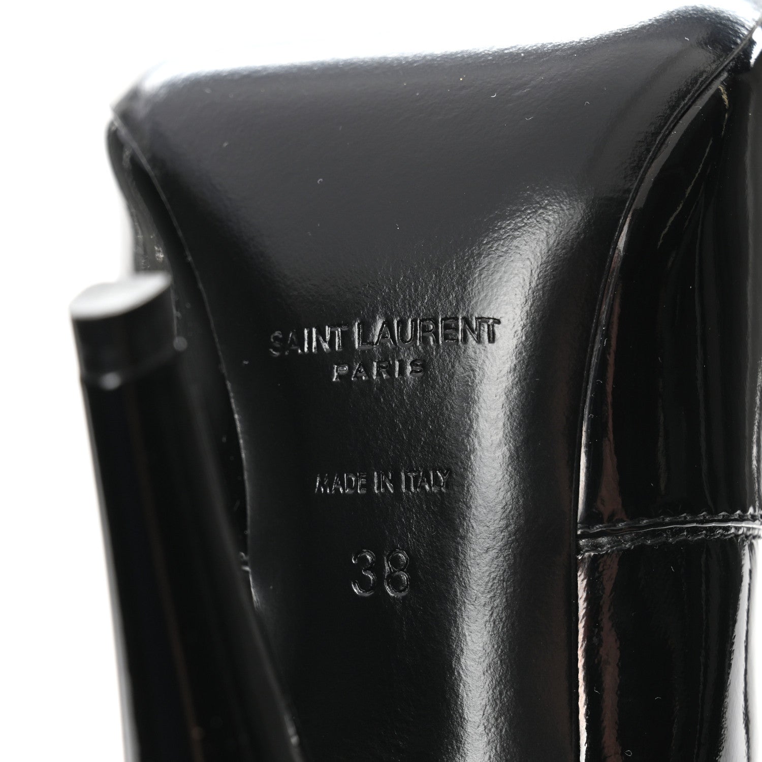 Saint Laurent Latex Ayalah 110 Over The Knee Boots 38 Black 6 of 7