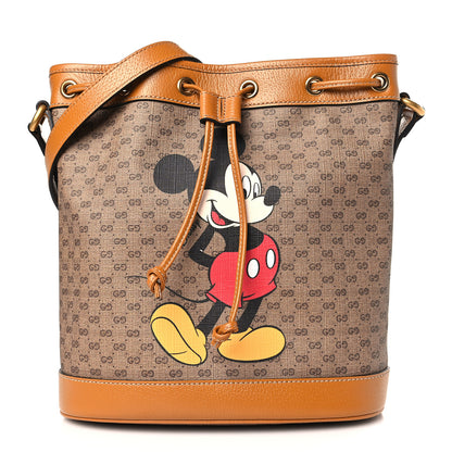 Gucci X DISNEY Mini Vintage GG Supreme Monogram Bucket Bag Beige Vintage Sun Oil 1 of 9