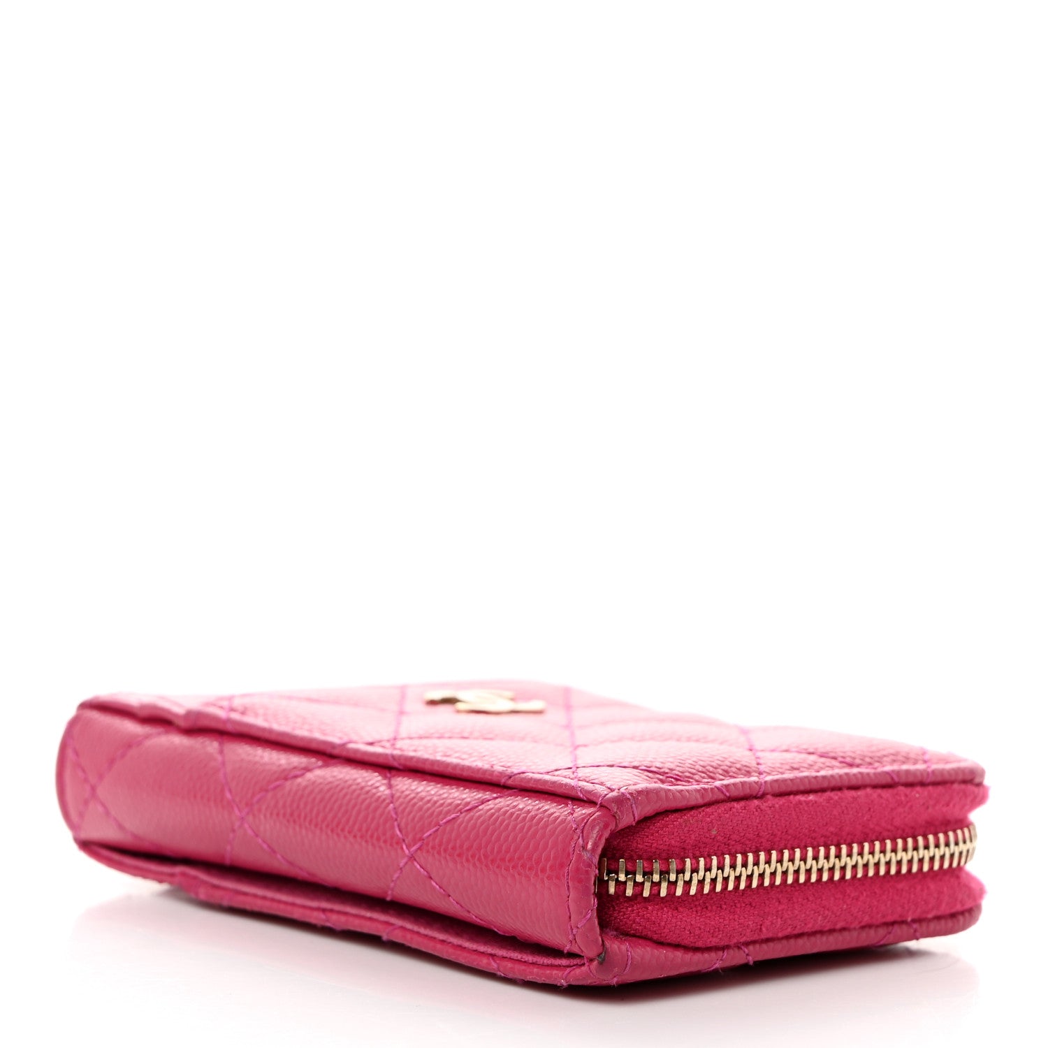 Chanel Caviar Quilted Zip Card Holder Fuchsia 4 of 7