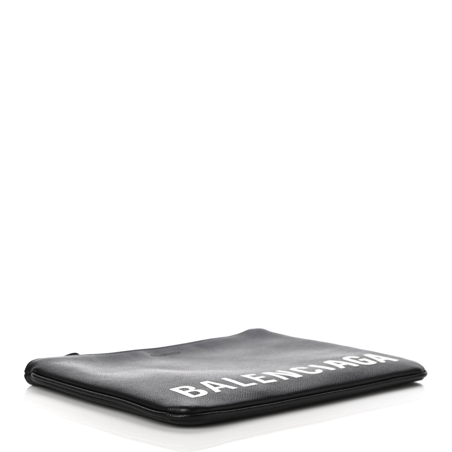 Balenciaga Calfskin Ville Logo Zip Pouch Black 4 of 9