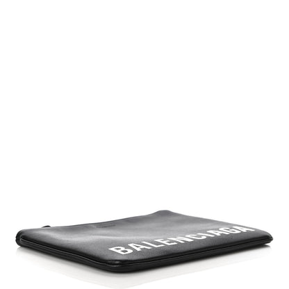 Balenciaga Calfskin Ville Logo Zip Pouch Black 4 of 9