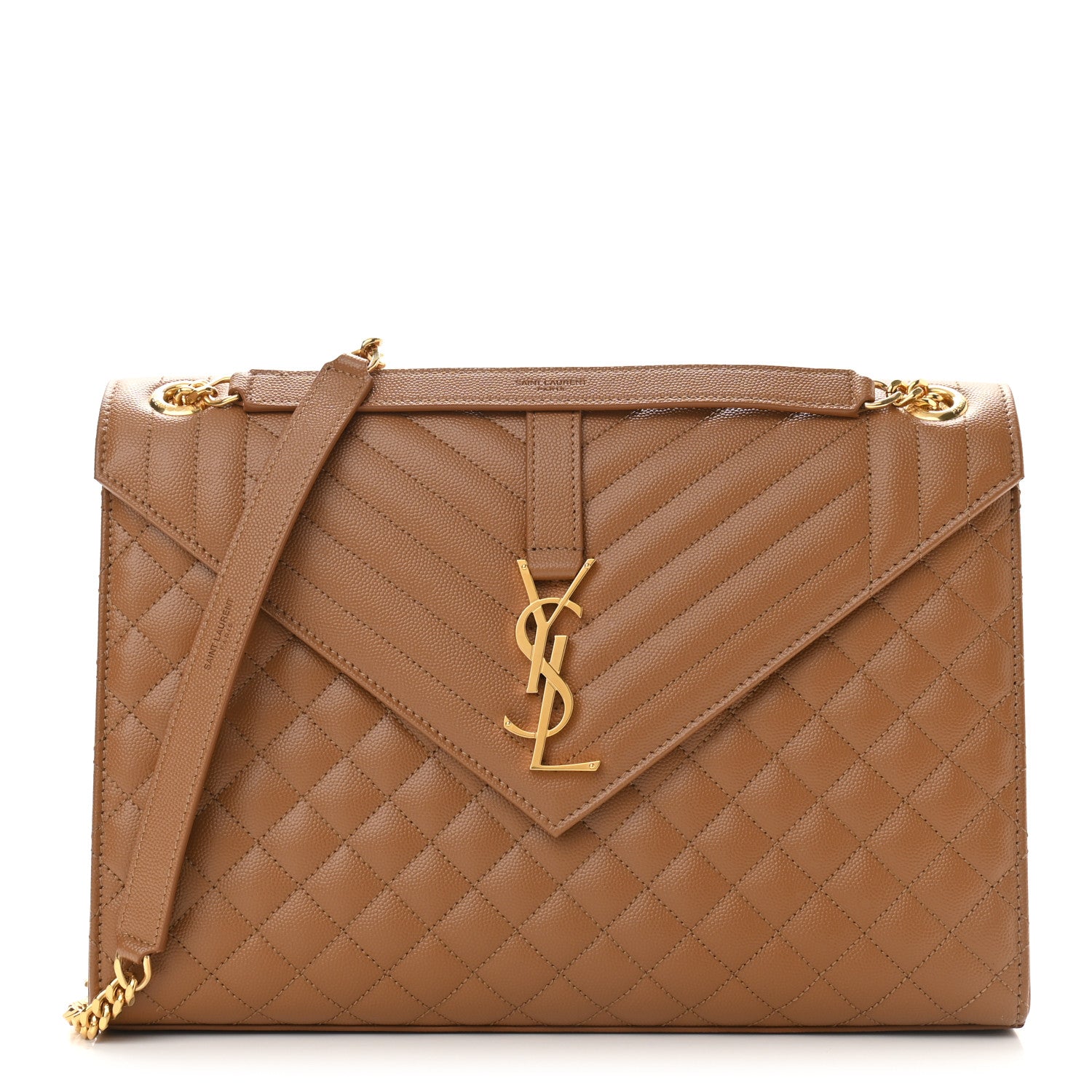 Saint Laurent Grain De Poudre Textured Mixed Matelasse Triquilt Large Monogram Satchel Dune 1 of 8