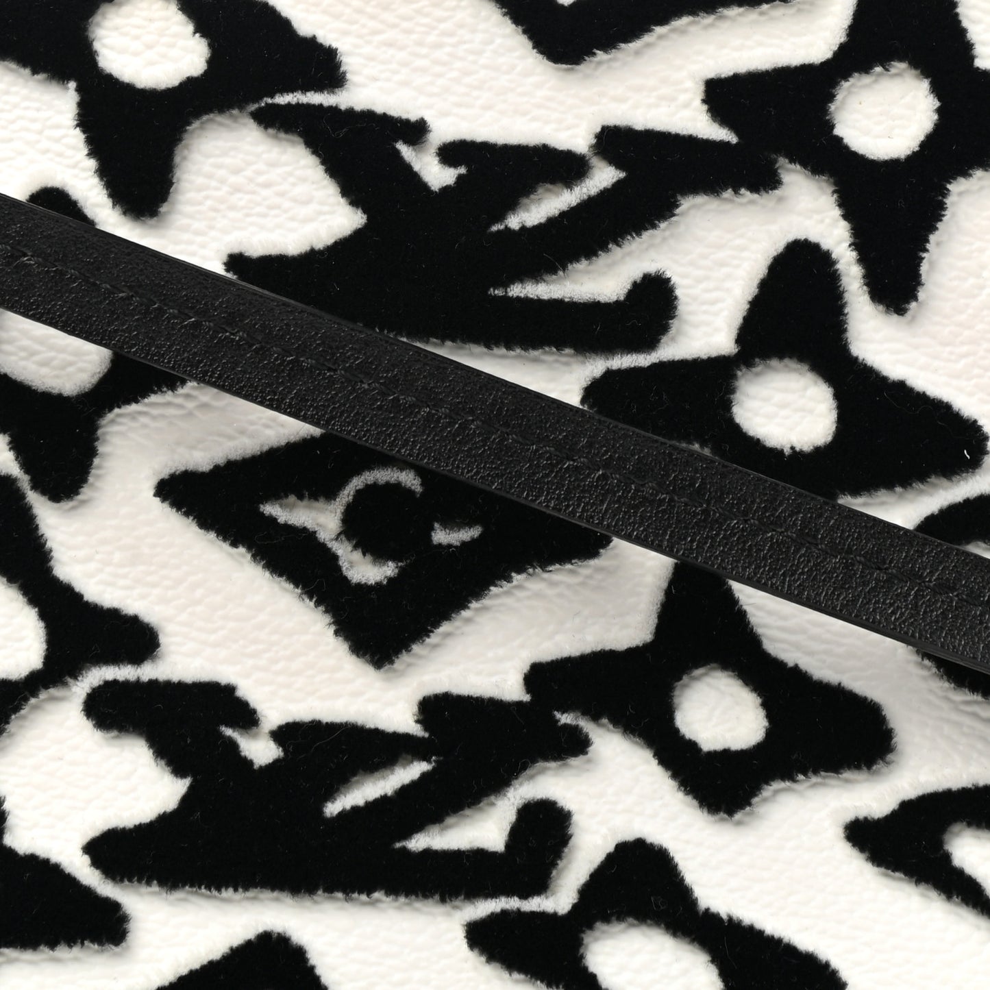 X UF Tufted Monogram Pochette Accessories White Black