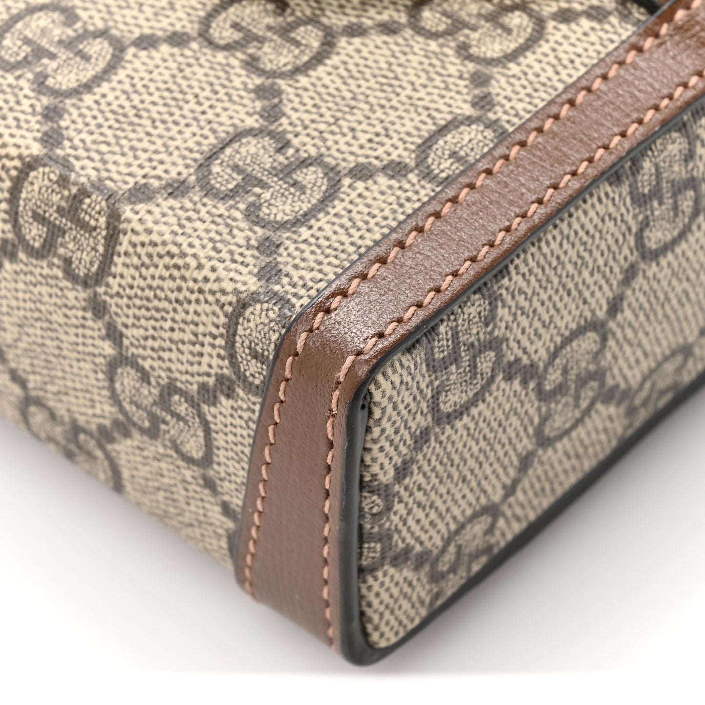 GG Supreme Monogram Mini Horsebit 1955 Crossbody Bag Beige Brown Sugar