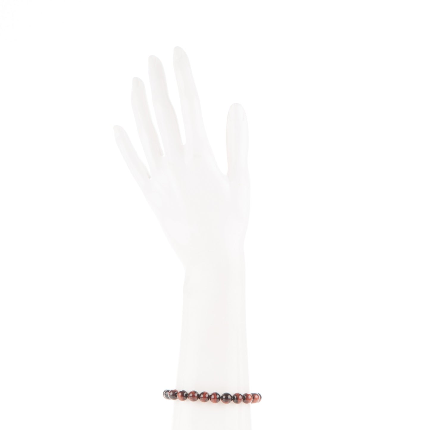 Sterling Silver Red Tiger Eye 8mm Spiritual Beads Bracelet