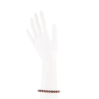 David Yurman Sterling Silver Red Tiger Eye 8mm Spiritual Beads Bracelet 2 of 5