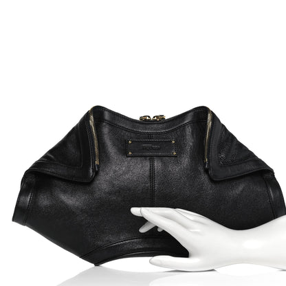 Alexander McQueen Calfskin De Manta Clutch Black 2 of 8