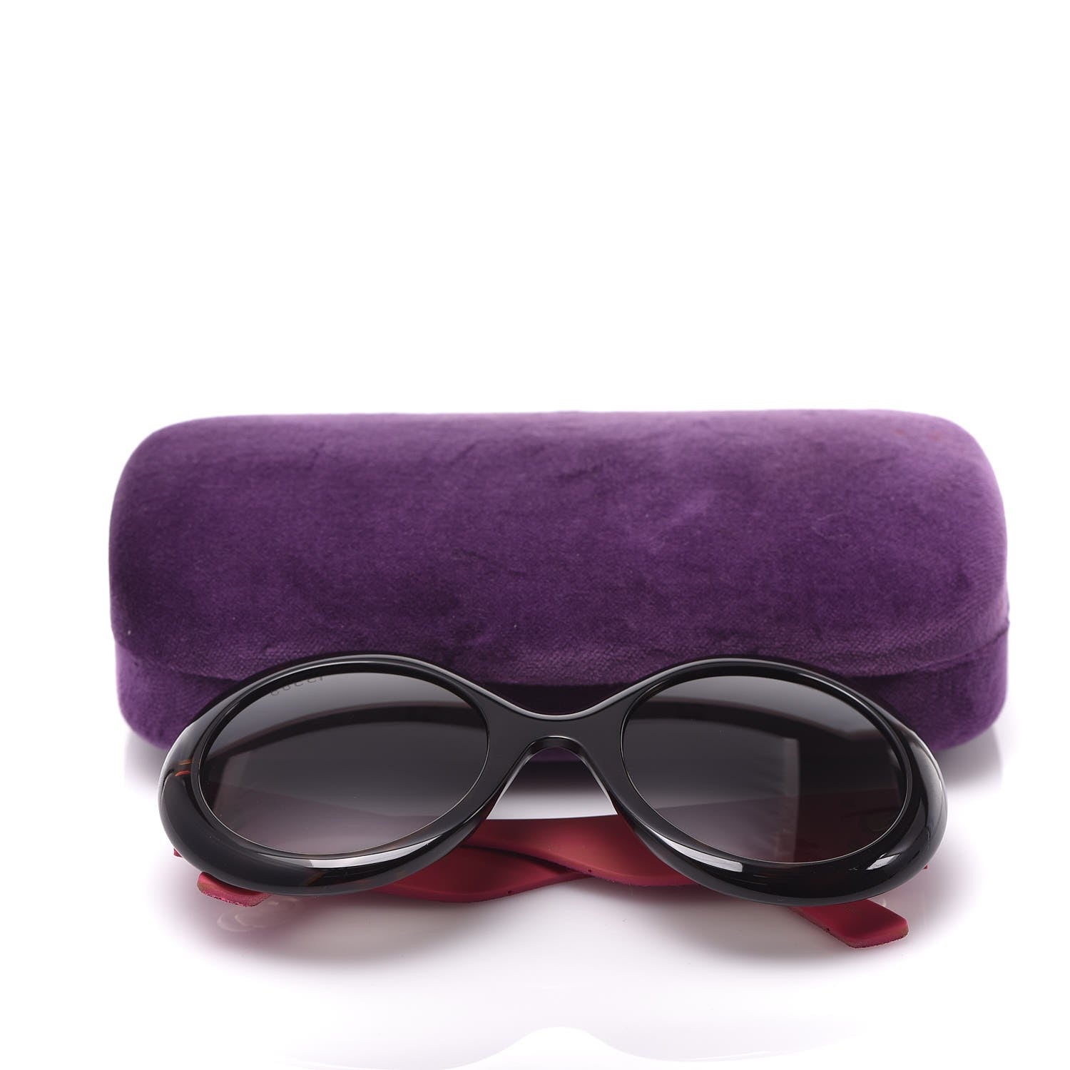 Gucci Acetate Round GG0101S Glitter Sunglasses Havana Pink 7 of 7