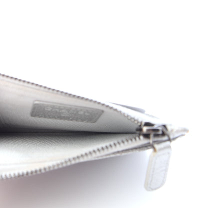Chanel Metallic Caviar Quilted CC Zip Card Holder Silver 5 of 8