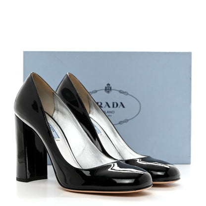 Prada Vernice Round Toe Pumps 40.5 Black 9 of 9