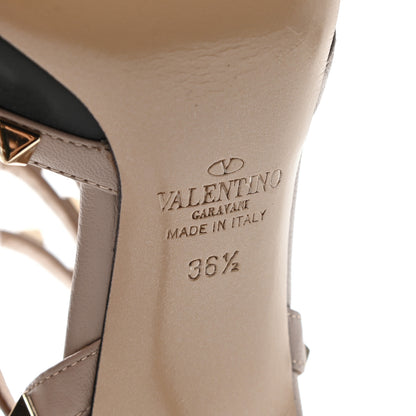 Valentino Garavani Calfskin Nappa Rockstud Ankle Strap 65mm Pumps 36.5 Black Poudre 6 of 7
