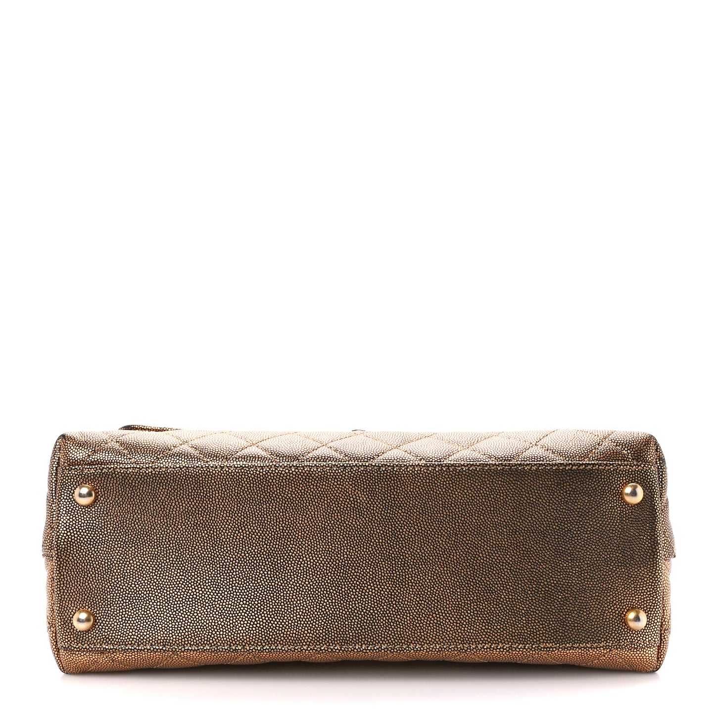 Metallic Caviar Quilted Small Coco Handle Flap Bronze