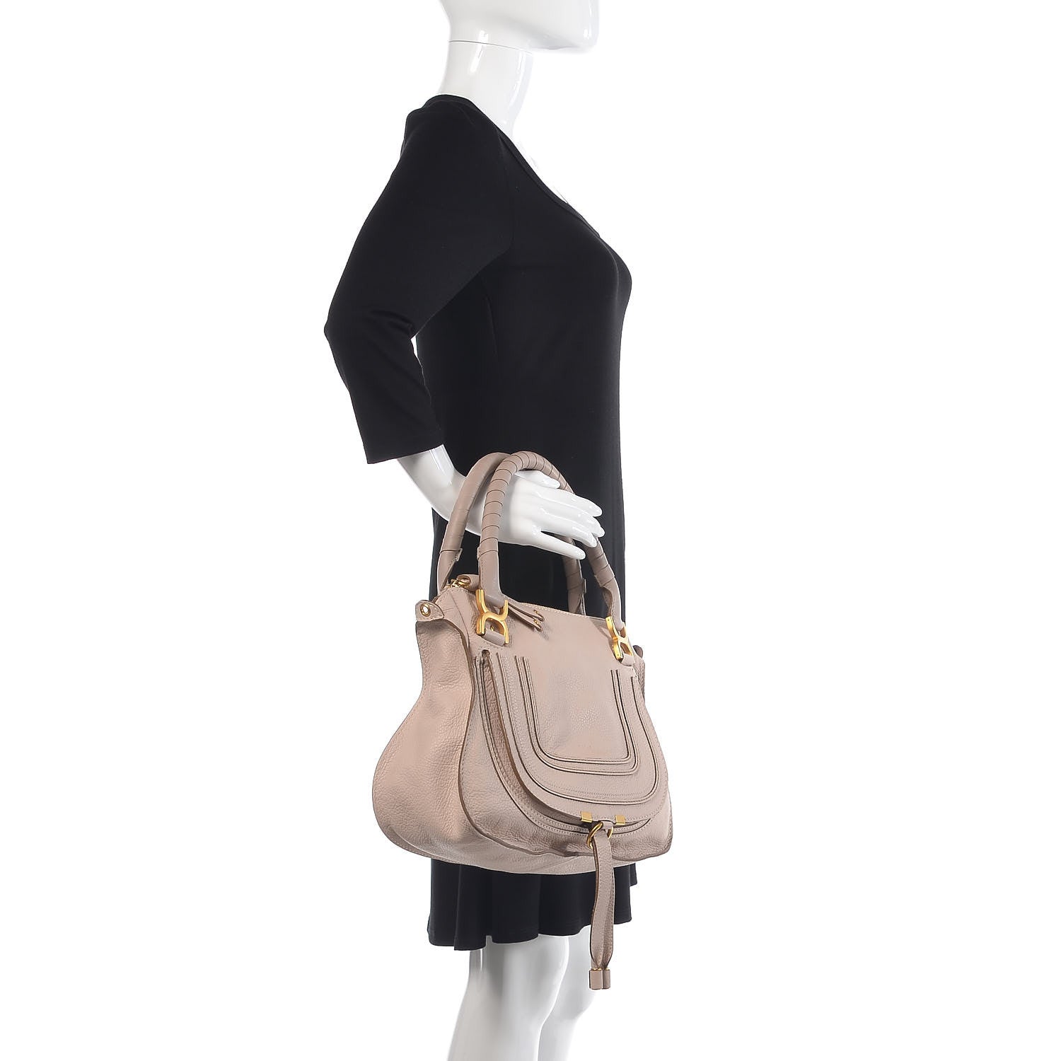 Chloe Calfskin Medium Marcie Satchel Beige 3 of 12