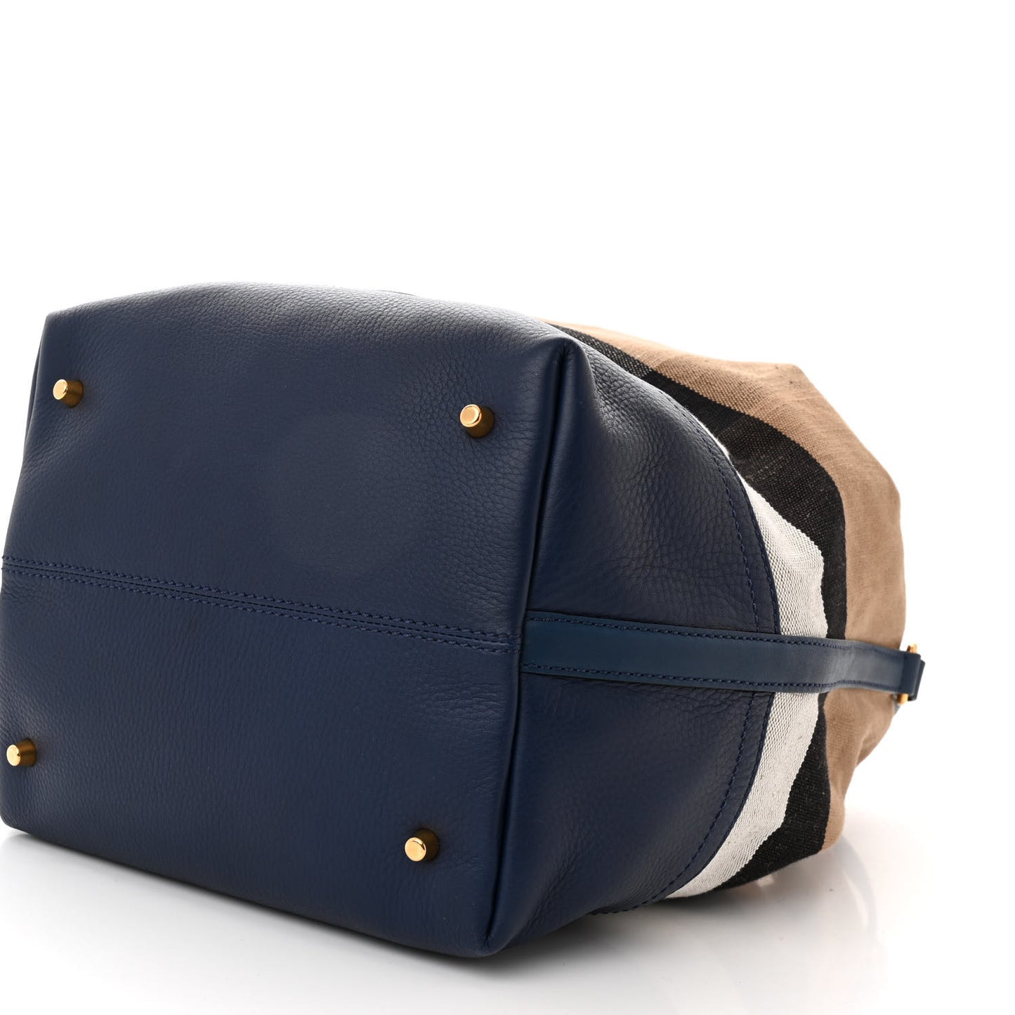 Grainy Calfskin House Check Canvas Heston Crossbody Blue