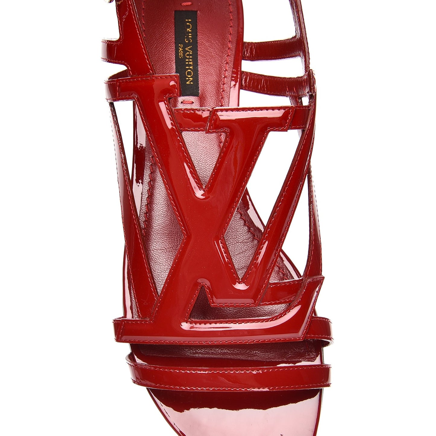 Patent Logo Crossing Flat Sandal 39 Rouge