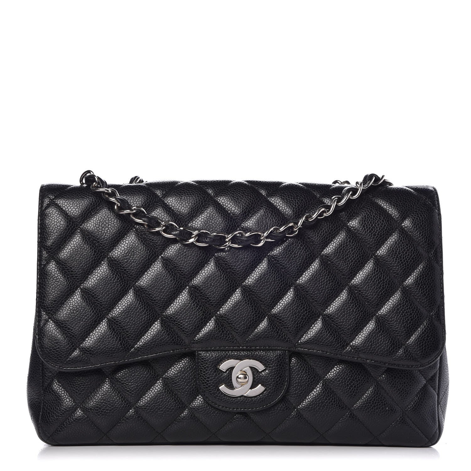 Chanel Caviar Quilted Jumbo Single Flap Black 1 of 9