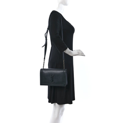 Saint Laurent Calfskin Monogram Book Bag Dark Smog 2 of 9