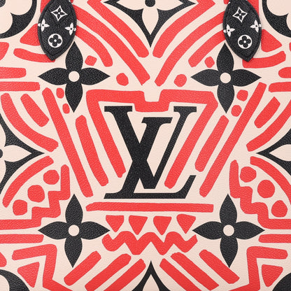 Louis Vuitton Monogram Giant Crafty Neverfull MM Creme Rouge Black 9 of 10