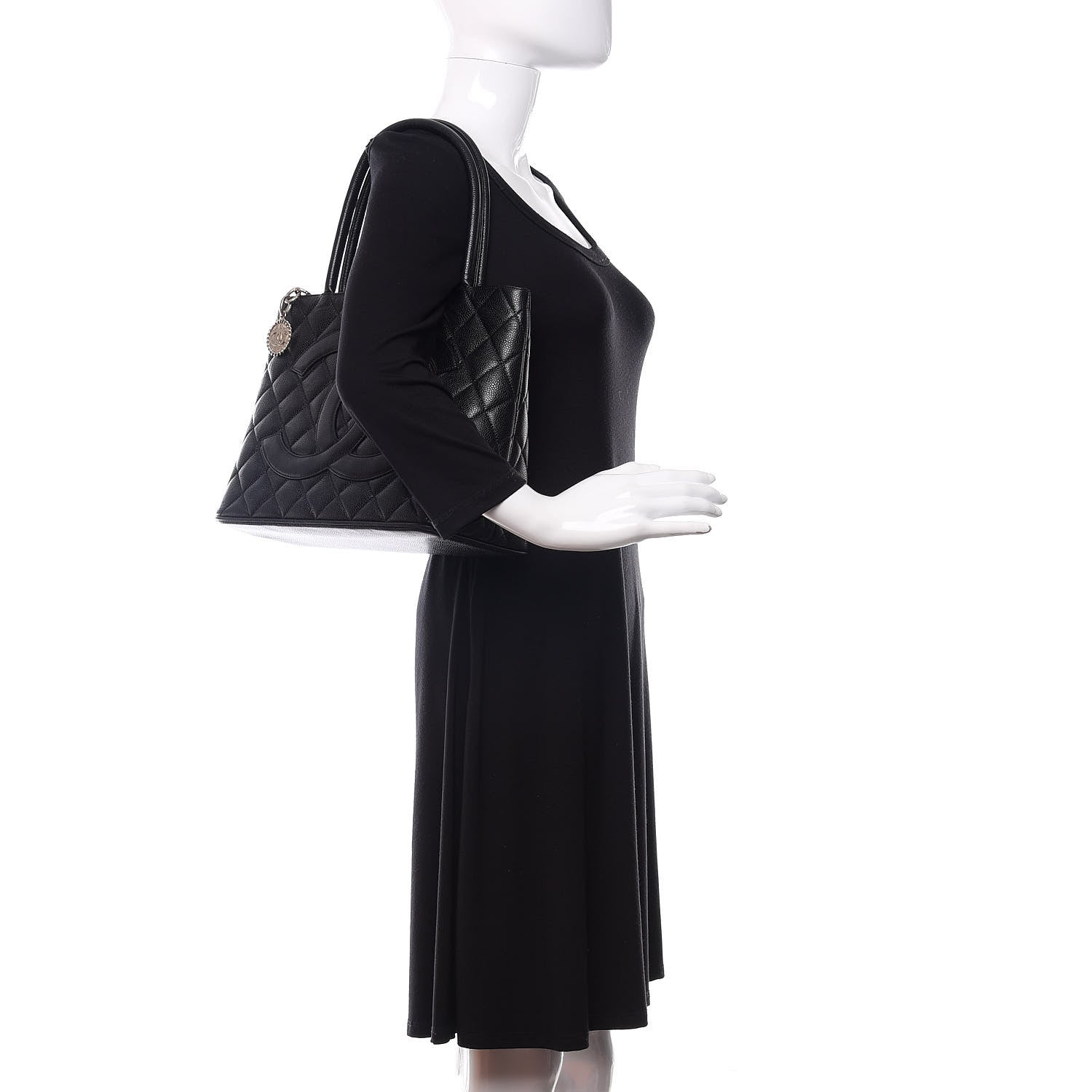 Chanel Caviar Quilted Medallion Tote Black 2 of 10