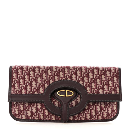 Christian Dior Oblique Fold Over Clutch Burgundy 1 of 6