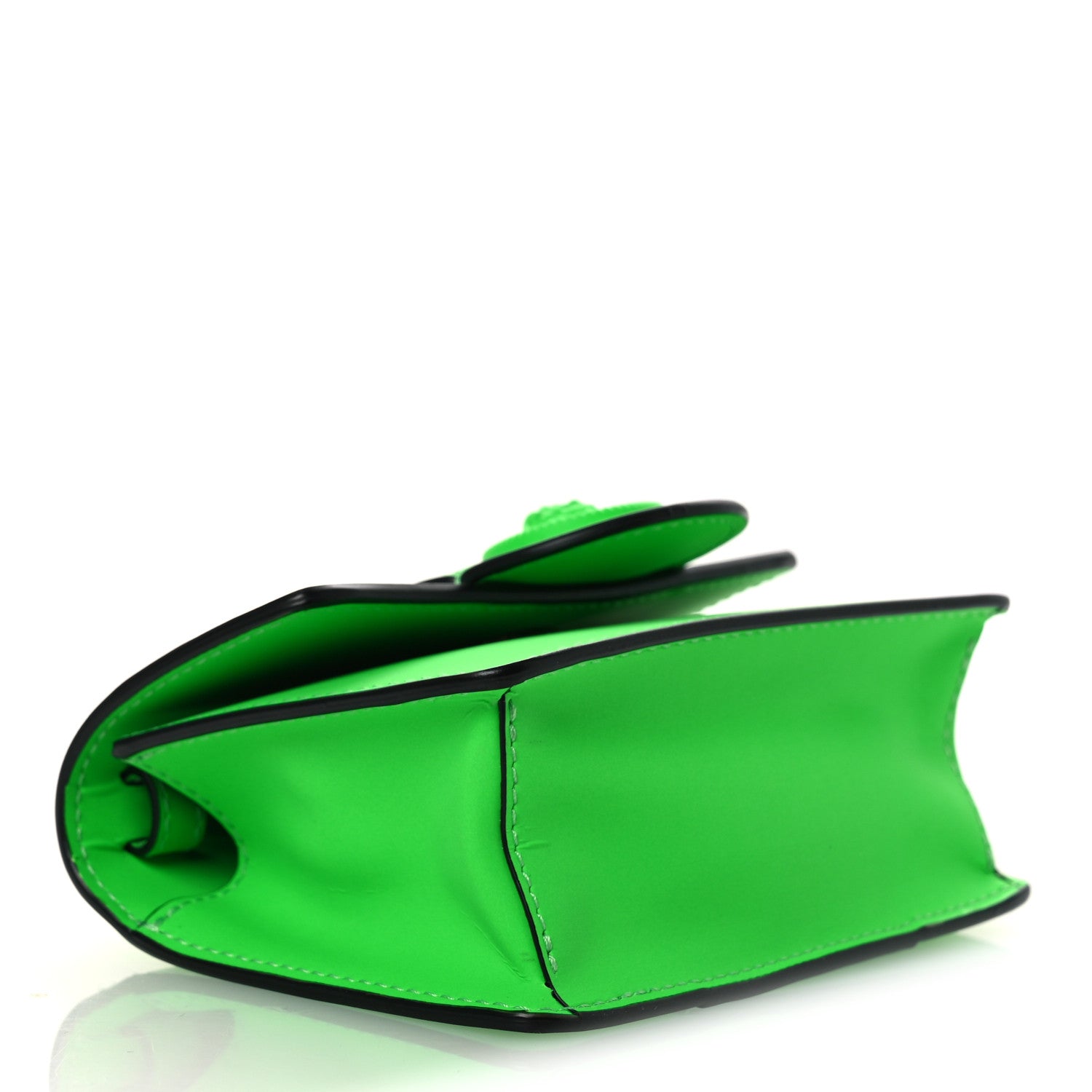 Versace Calfskin Rubber Medusa Shoulder Bag Lime 8 of 11