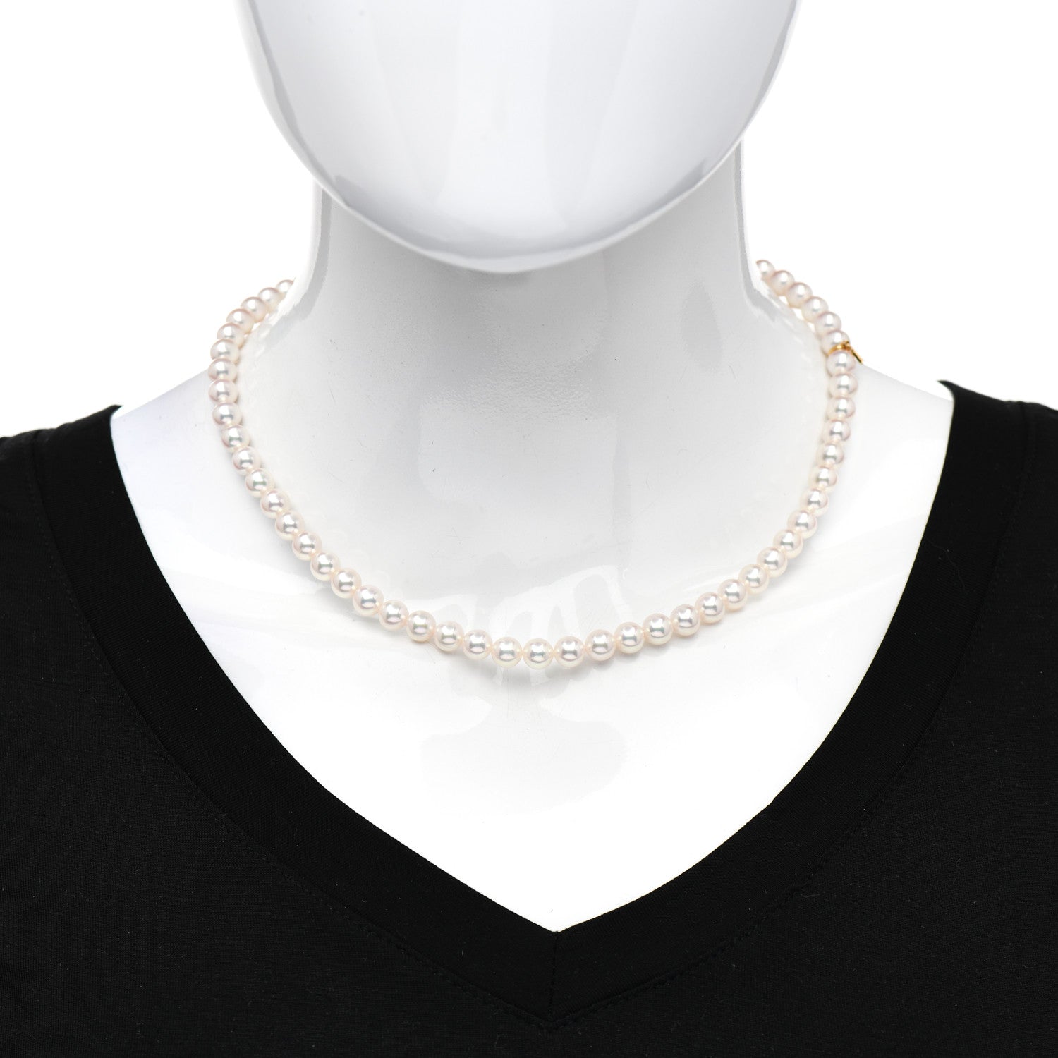 Mikimoto 18K Yellow Gold Akoya Pearl 6.5-7mm Strand Necklace 16" 2 of 5