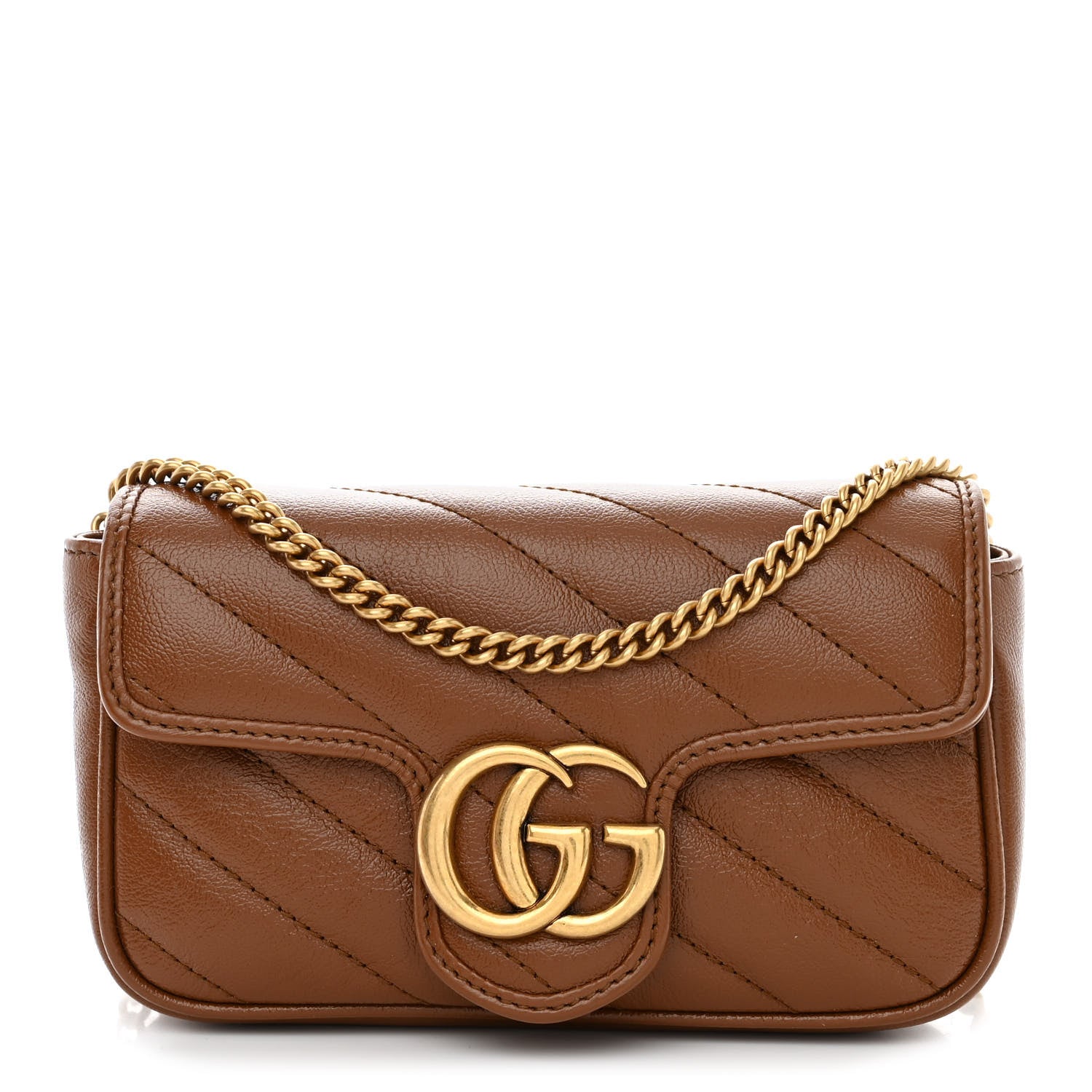 Gucci Azalea Calfskin Matelasse Diagonal Super Mini GG Marmont Shoulder Bag Cuir 1 of 11