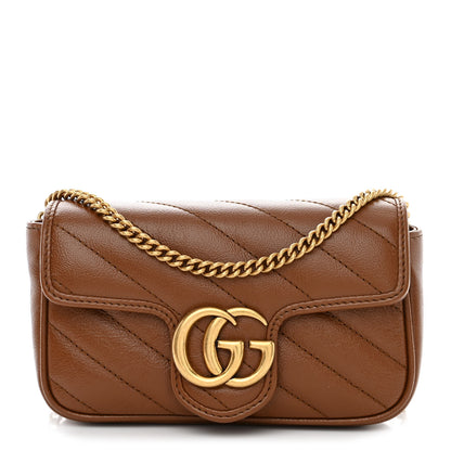 Gucci Azalea Calfskin Matelasse Diagonal Super Mini GG Marmont Shoulder Bag Cuir 1 of 11