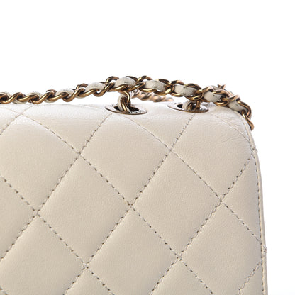 Chanel Sheepskin Quilted Beauty Lock Flap White 20 of 31