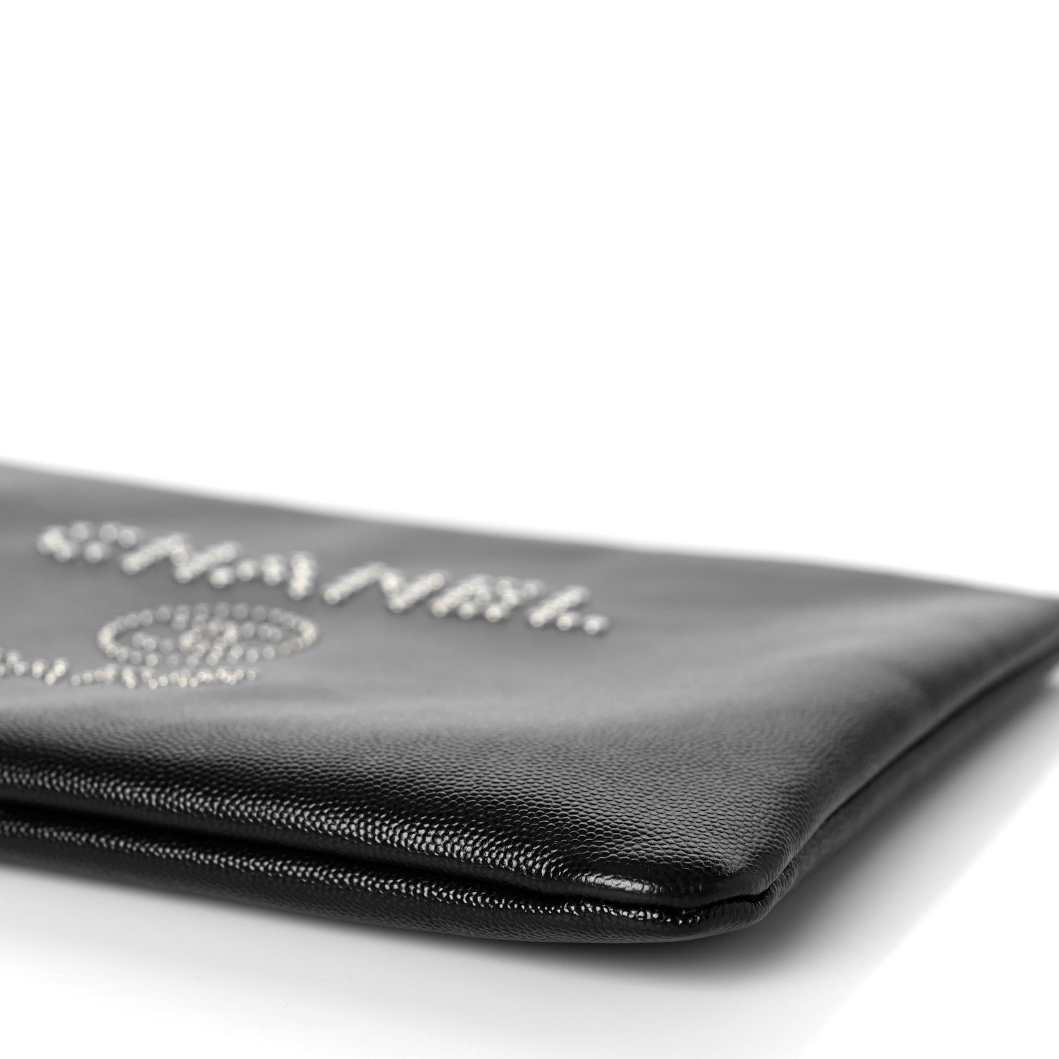 Chanel Caviar Studded Medium Deauville Pouch Black 9 of 9