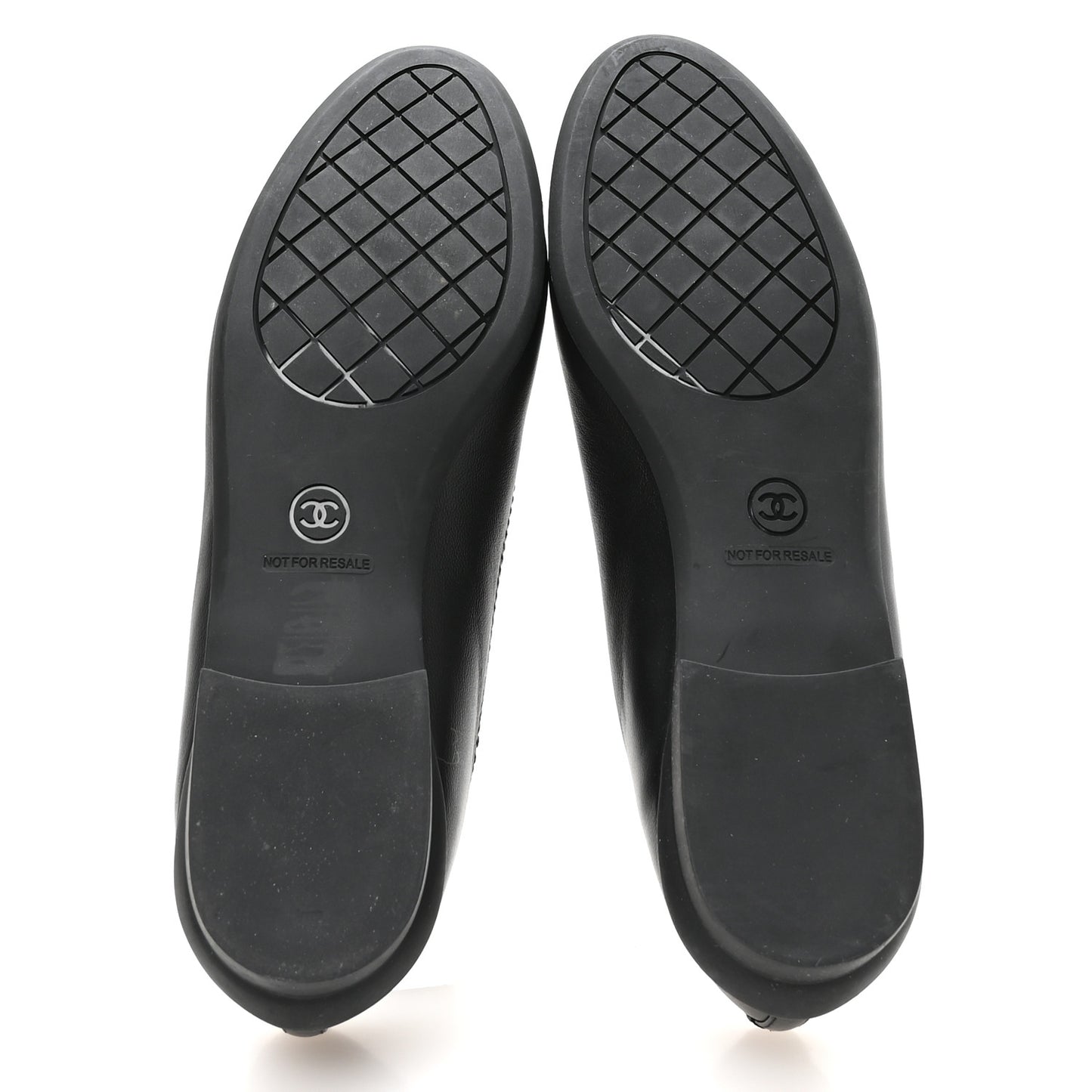 Lambskin Cap Toe CC Uniform Ballerina Flats 39 Black