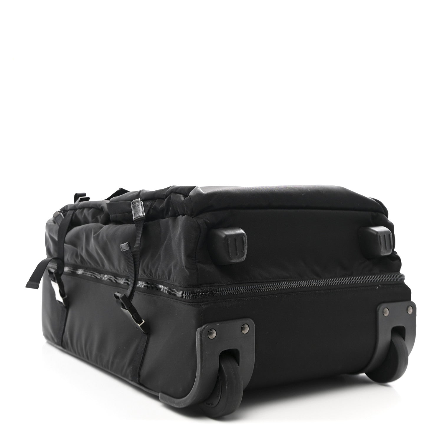 Prada Tessuto Nylon Saffiano Trolley Rolling Suitcase Luggage Black 3 of 12