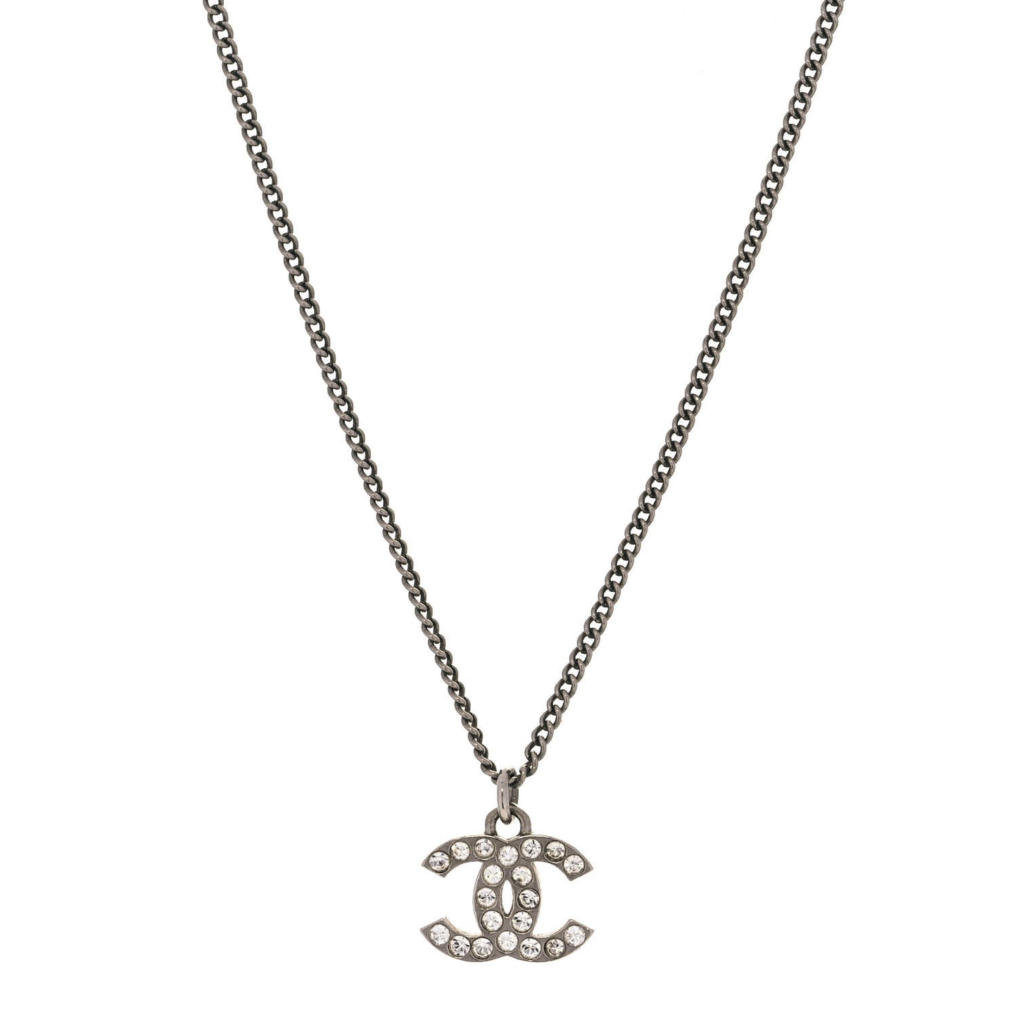Crystal Timeless CC Necklace Silver