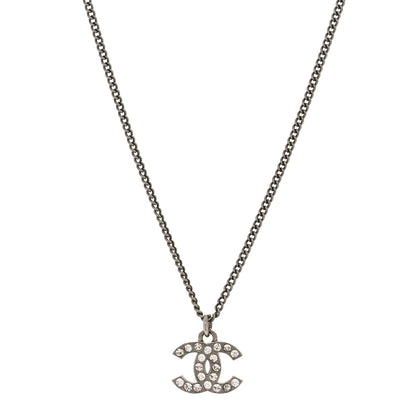 Chanel Crystal Timeless CC Necklace Silver 1 of 6