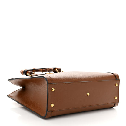 Gucci Textured Dollar Calfskin Web Small Diana Tote Bag Cuir Black 4 of 10