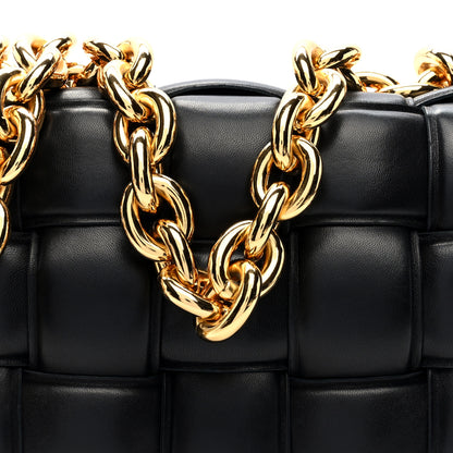Bottega Veneta Lambskin Maxi Intreccio Padded Chain Cassette Crossbody Bag Black 7 of 9