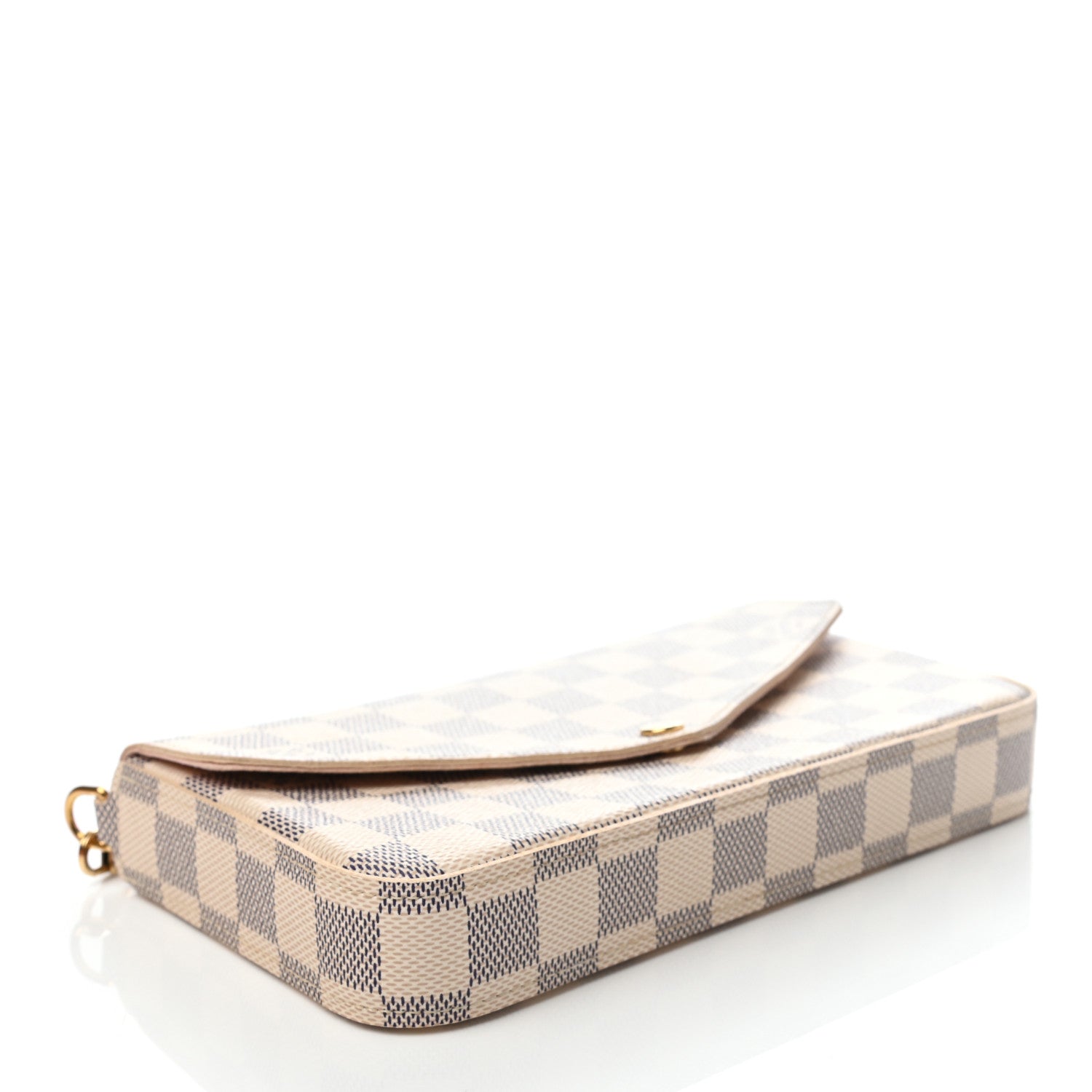Louis Vuitton Damier Azur Pochette Felicie Chain Wallet Rose Ballerine 4 of 10