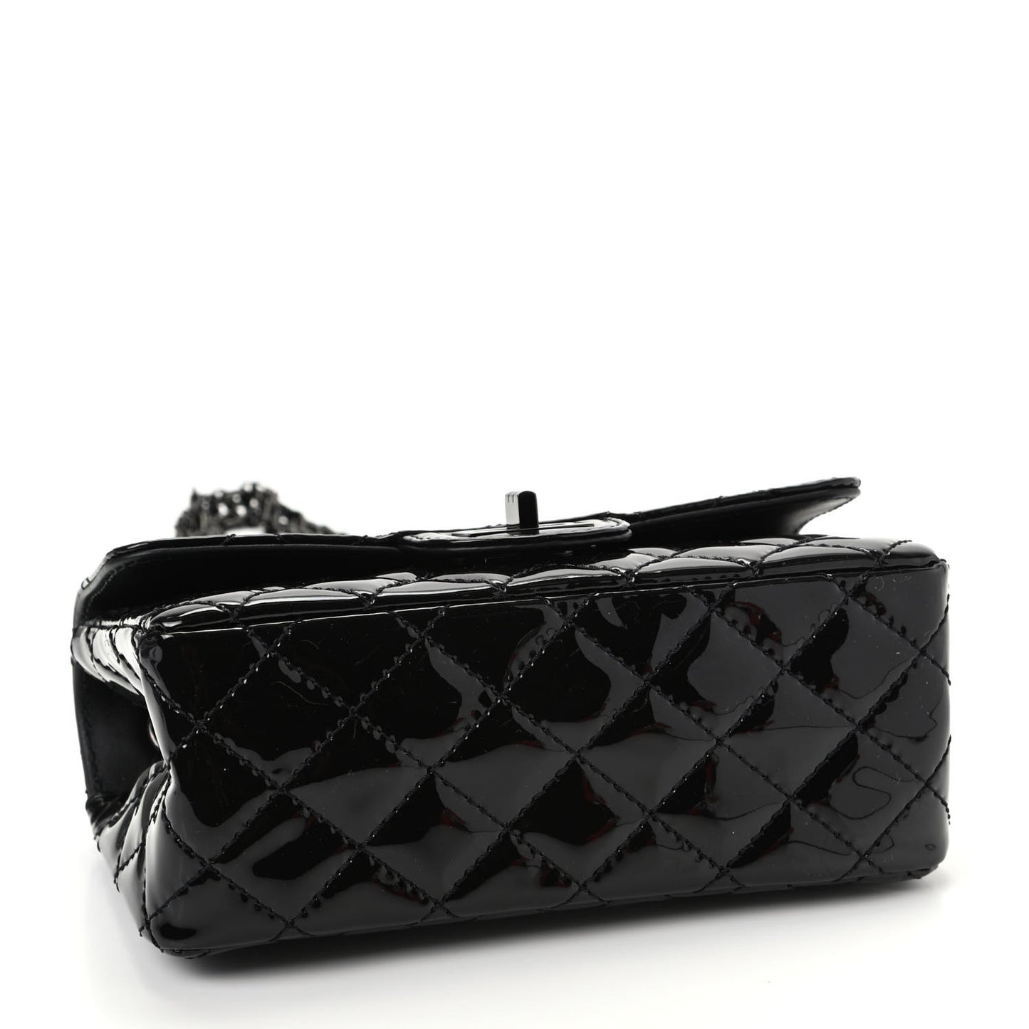 Patent Calfskin Quilted 2.55 Reissue Mini Flap So Black