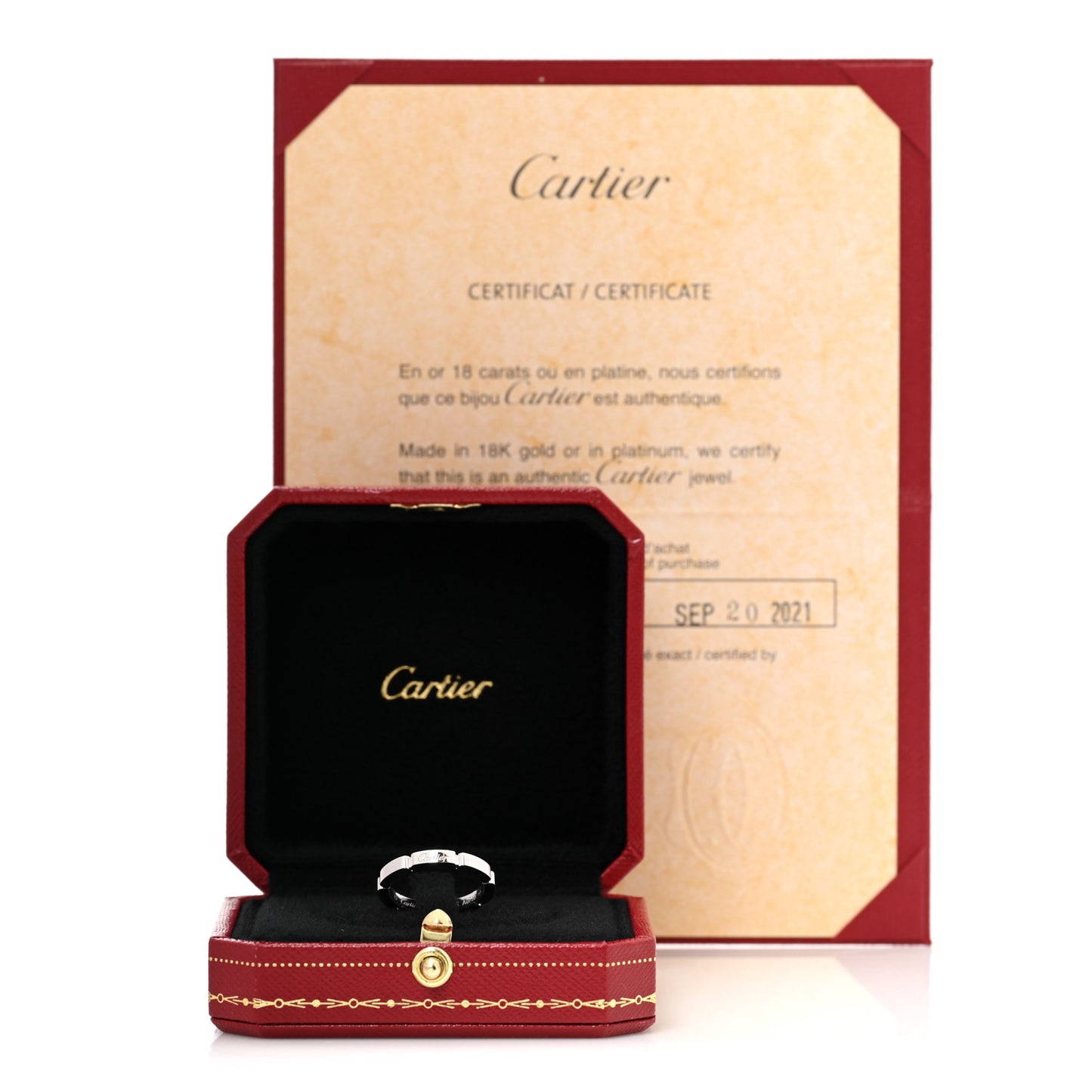 18K White Gold 2.5mm Maillon Panthere Wedding Band Ring 51 5.75